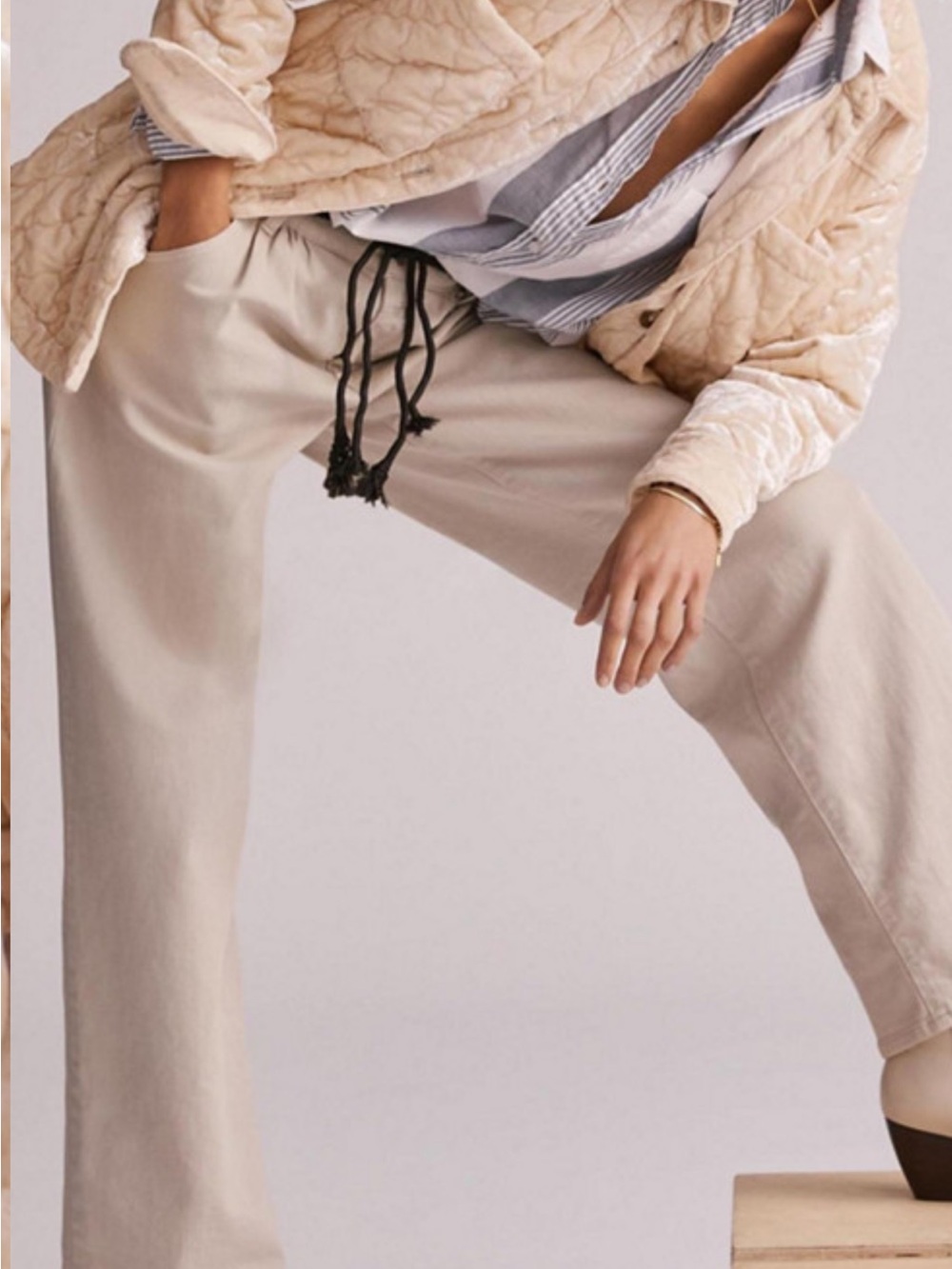 Anthropology Quilted Cream Jacket Coat - Unbranded - Picture 4 of 10